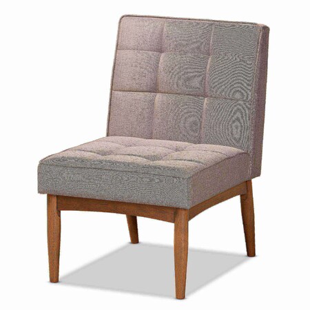 Baxton Studio Sanford Mid-Century Modern Grey Fabric and Walnut Brown Finished Wood Dining Chair 184-11341-Zoro